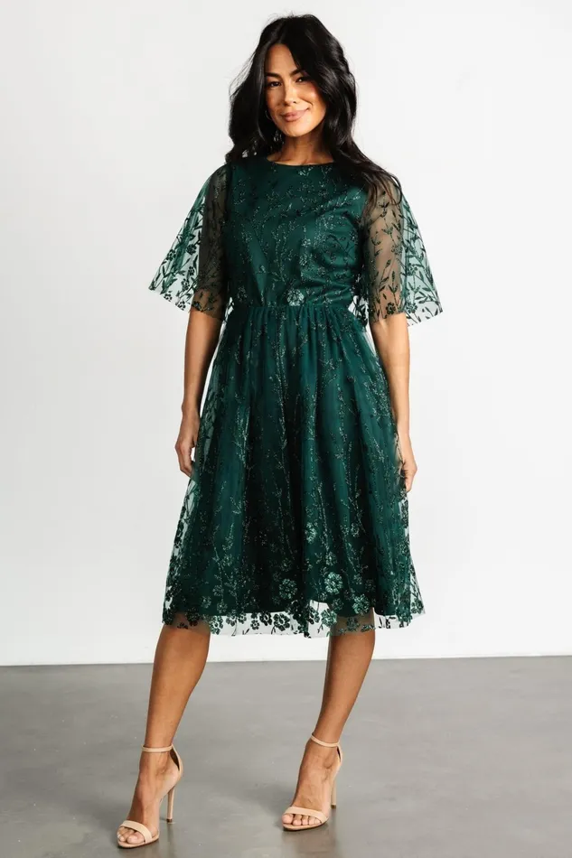 Duchess Tulle Dress Dark Green Sparkle Women Baltic Born Tulle Styles