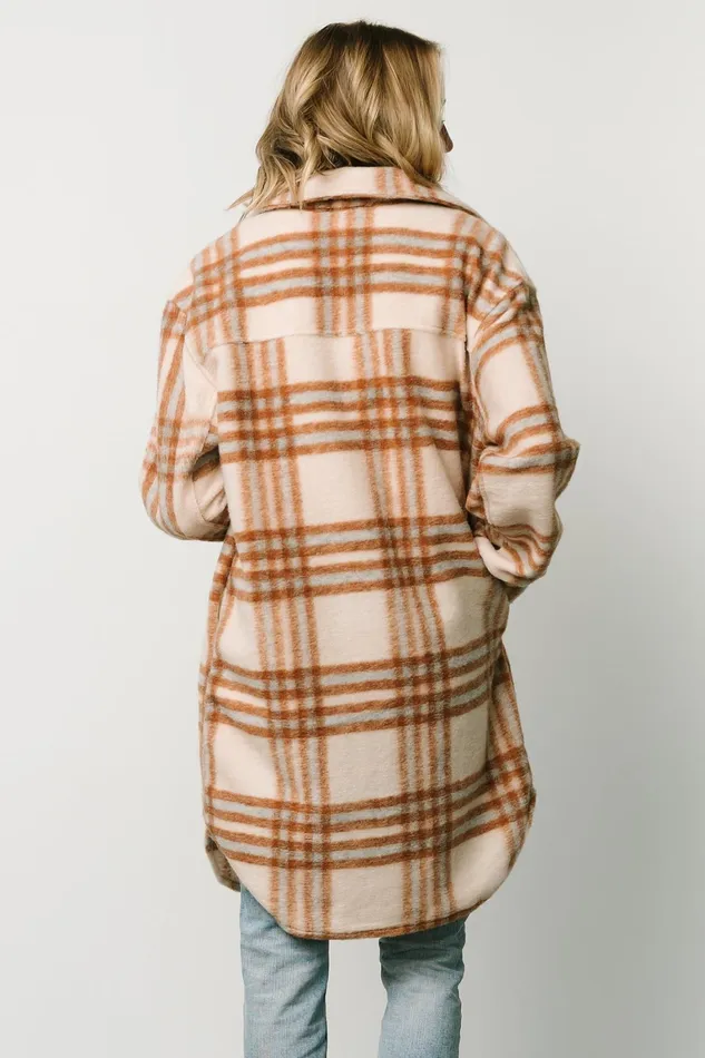 Durango Plaid Shacket Oatmeal Mocha Women Baltic Born Outerwear
