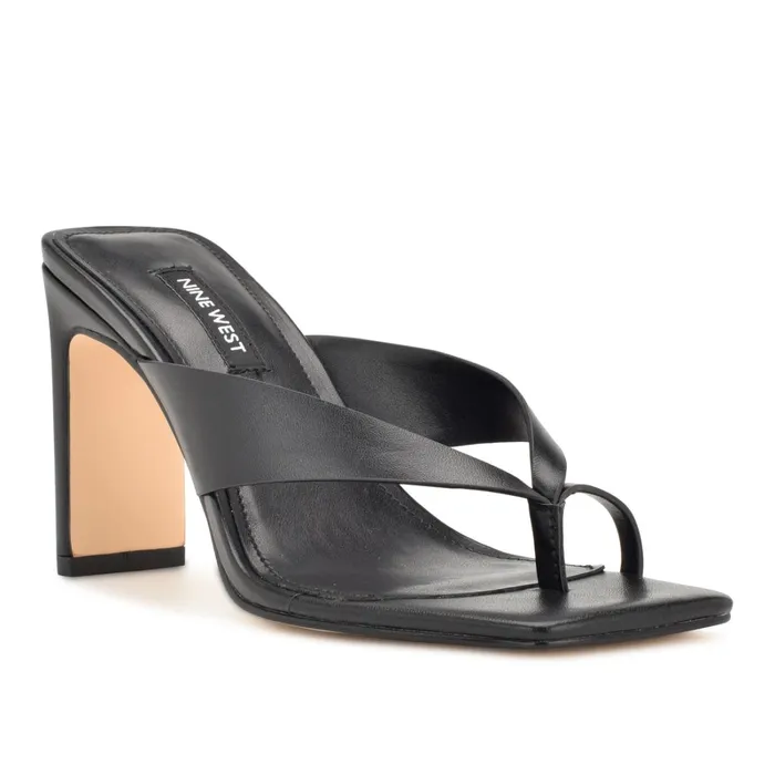 Durlife Heeled Thong Sandals Black Women Nine West Sandals Durlife Heeled Thong Sandals Black Women Nine West Sandals