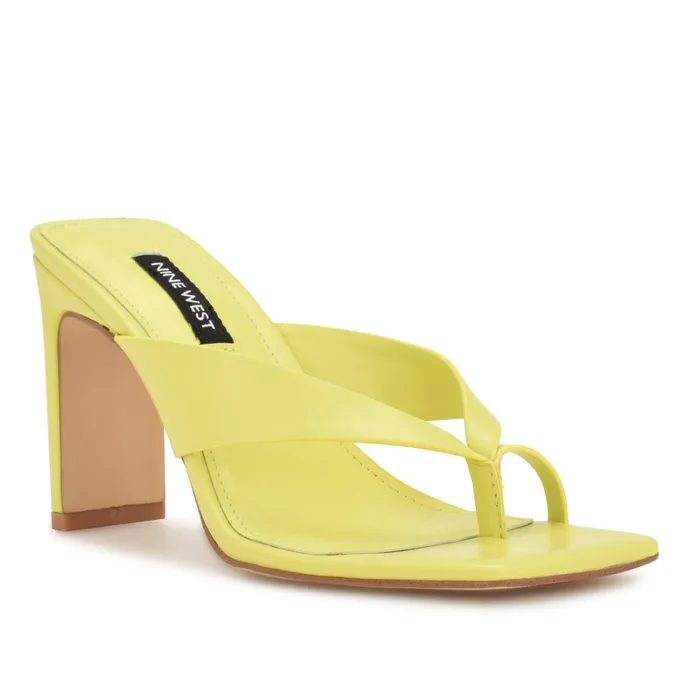 Durlife Heeled Thong Sandals Lime Women Nine West Heeled Durlife Heeled Thong Sandals Lime Women Nine West Heeled