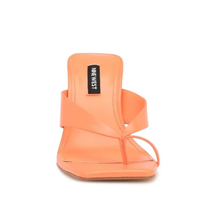 Durlife Heeled Thong Sandals Orange Women Nine West Dress Durlife Heeled Thong Sandals Orange Women Nine West Dress