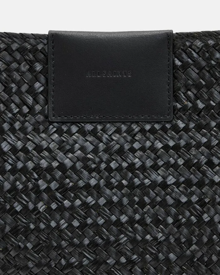 Ebro Straw Crossbody Bag Black Women AllSaints Accessories