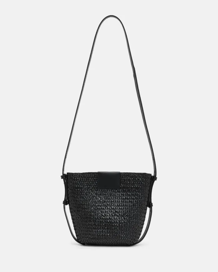 Ebro Straw Crossbody Bag Black Women AllSaints Accessories