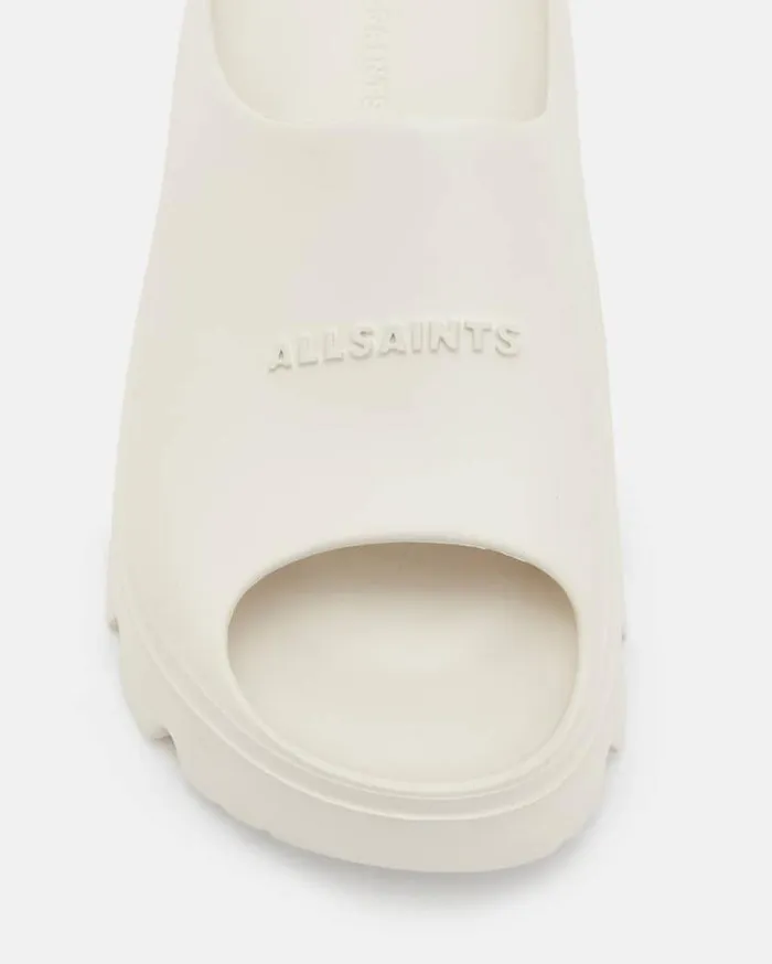Eclipse Flatform Logo Slides Chalk White Women AllSaints Shoes and Boots