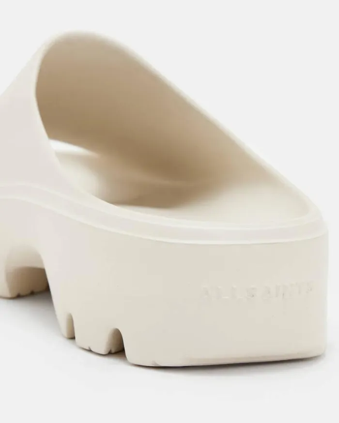 Eclipse Flatform Logo Slides Chalk White Women AllSaints Shoes and Boots