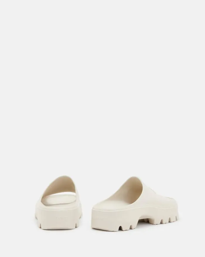 Eclipse Flatform Logo Slides Chalk White Women AllSaints Shoes and Boots