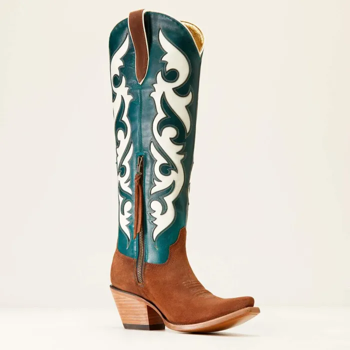 Elvira StretchFit Western Boot Terracotta Suedeancient Turquoise Women Ariat Western Boots Elvira StretchFit Western Boot Terracotta Suedeancient Turquoise Women Ariat Western Boots