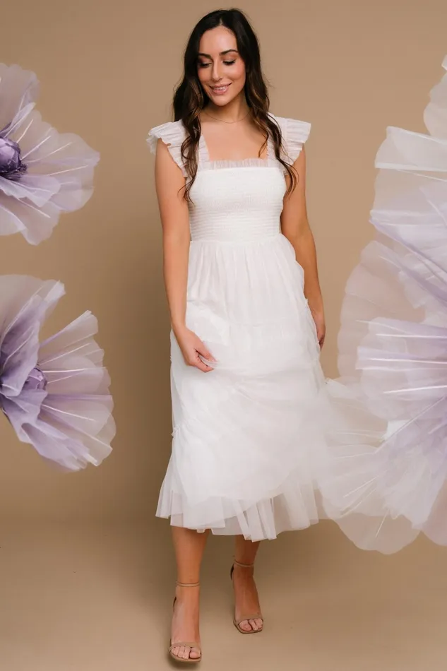 Emma Smocked Tulle Dress Off White Women Baltic Born Bridal Emma Smocked Tulle Dress Off White Women Baltic Born Bridal