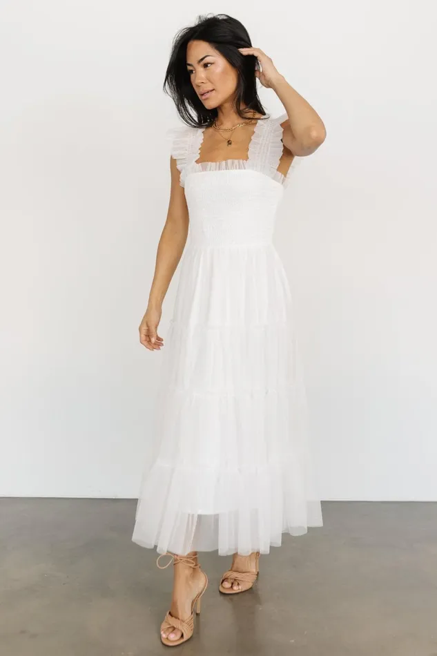Emma Smocked Tulle Dress Off White Women Baltic Born Bridal Emma Smocked Tulle Dress Off White Women Baltic Born Bridal