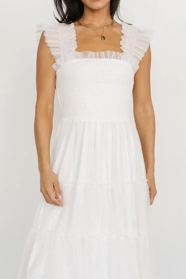 Emma Smocked Tulle Dress Off White Women Baltic Born Bridal Emma Smocked Tulle Dress Off White Women Baltic Born Bridal