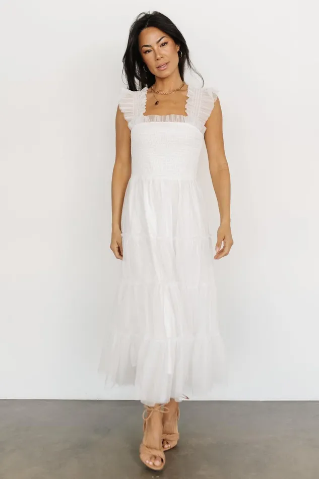 Emma Smocked Tulle Dress Off White Women Baltic Born Bridal Emma Smocked Tulle Dress Off White Women Baltic Born Bridal
