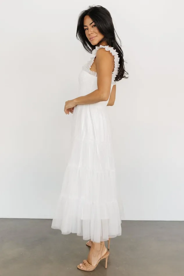 Emma Smocked Tulle Dress Off White Women Baltic Born Bridal Emma Smocked Tulle Dress Off White Women Baltic Born Bridal