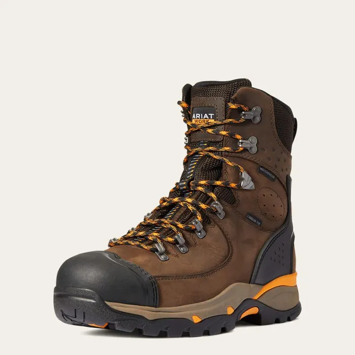 Endeavor 8034 Waterproof Carbon Toe Work Boot Chocolate Brown Men Ariat Work Boots