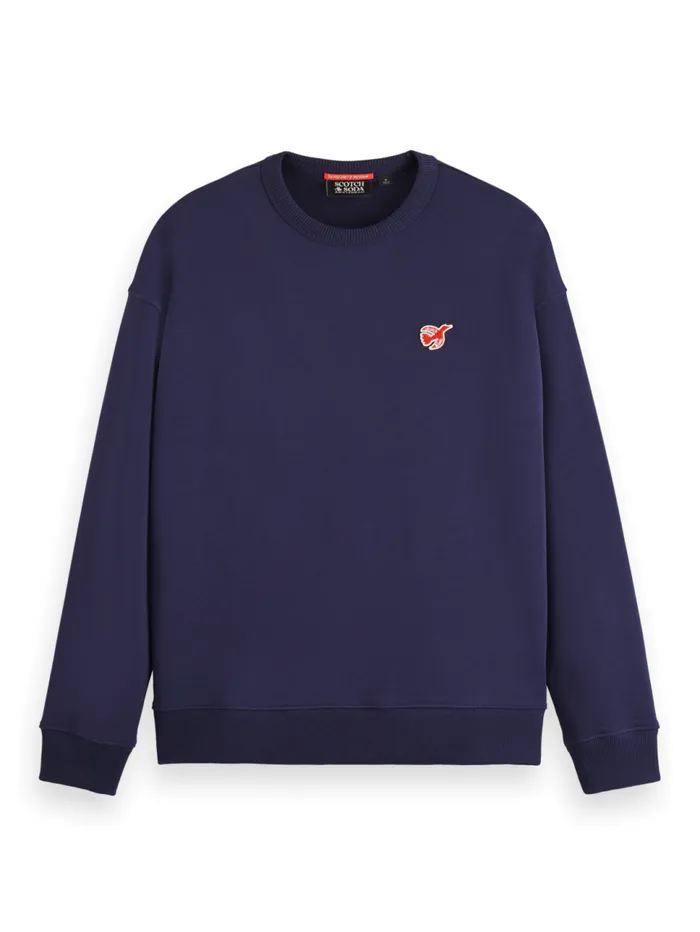 Essential 8211 THE FREE SPIRIT PEACE BIRD SWEATSHIRT Oatmeal Melange Men Scotch and Soda Essentials