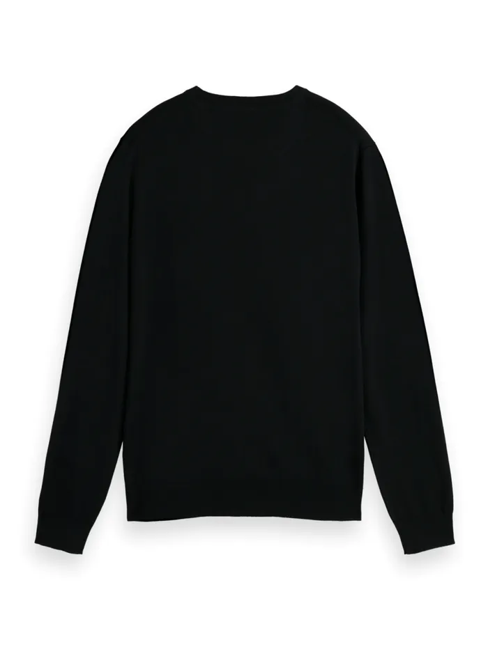 Essential Classic Crewneck Pullover Black Men Scotch and Soda Knitwear