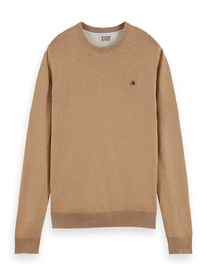 Essential Classic Crewneck Pullover Black Men Scotch and Soda Knitwear