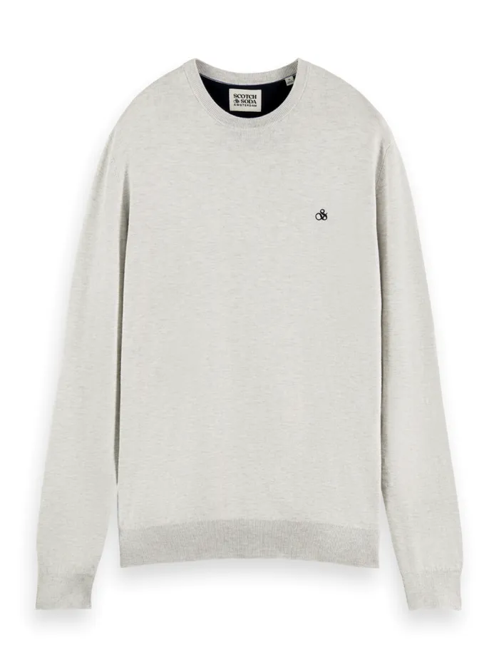 Essential Classic Crewneck Pullover Black Men Scotch and Soda Knitwear