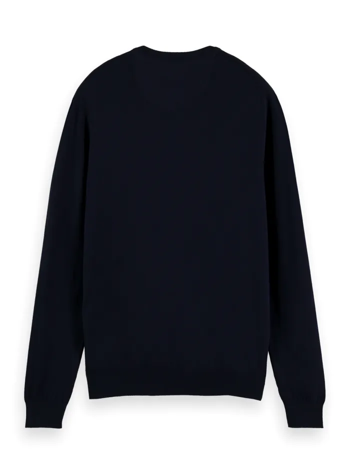 Essential Classic Crewneck Pullover Black Men Scotch and Soda Knitwear