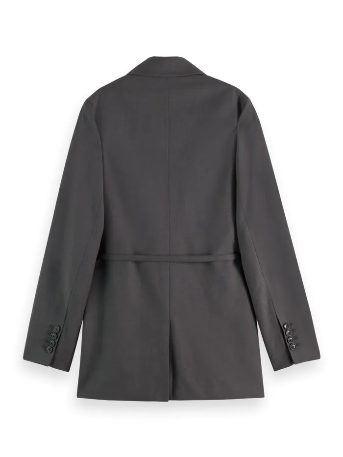 Essential DB TROPICAL WOOL BOYFRIEND BLAZER WITH BELT Charcoal Melange Women Scotch and Soda Essentials Essential DB TROPICAL WOOL BOYFRIEND BLAZER WITH BELT Charcoal Melange Women Scotch and Soda Essentials