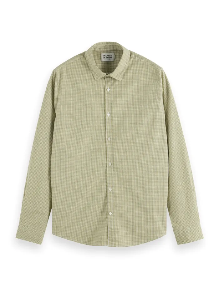 Essential Poplin Checked Shirt Green Check Men Scotch and Soda Shirts