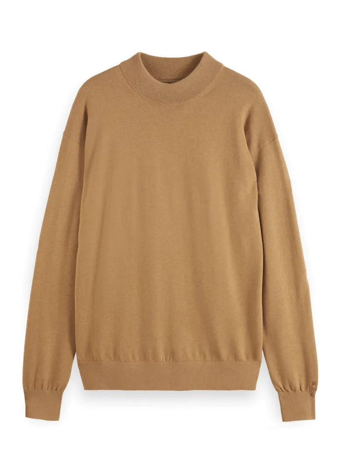 Essential Relaxed Fit Wool Blend Mock Neck Sweater Black Men Scotch and Soda Knitwear Essential Relaxed Fit Wool Blend Mock Neck Sweater Black Men Scotch and Soda Knitwear
