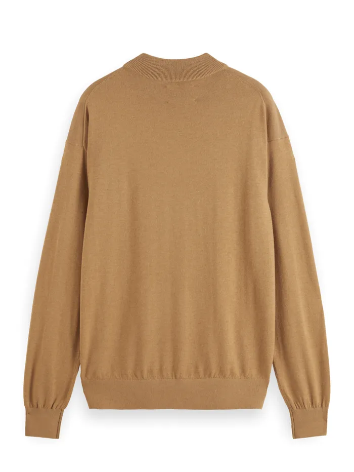 Essential Relaxed Fit Wool Blend Mock Neck Sweater Black Men Scotch and Soda Knitwear Essential Relaxed Fit Wool Blend Mock Neck Sweater Black Men Scotch and Soda Knitwear