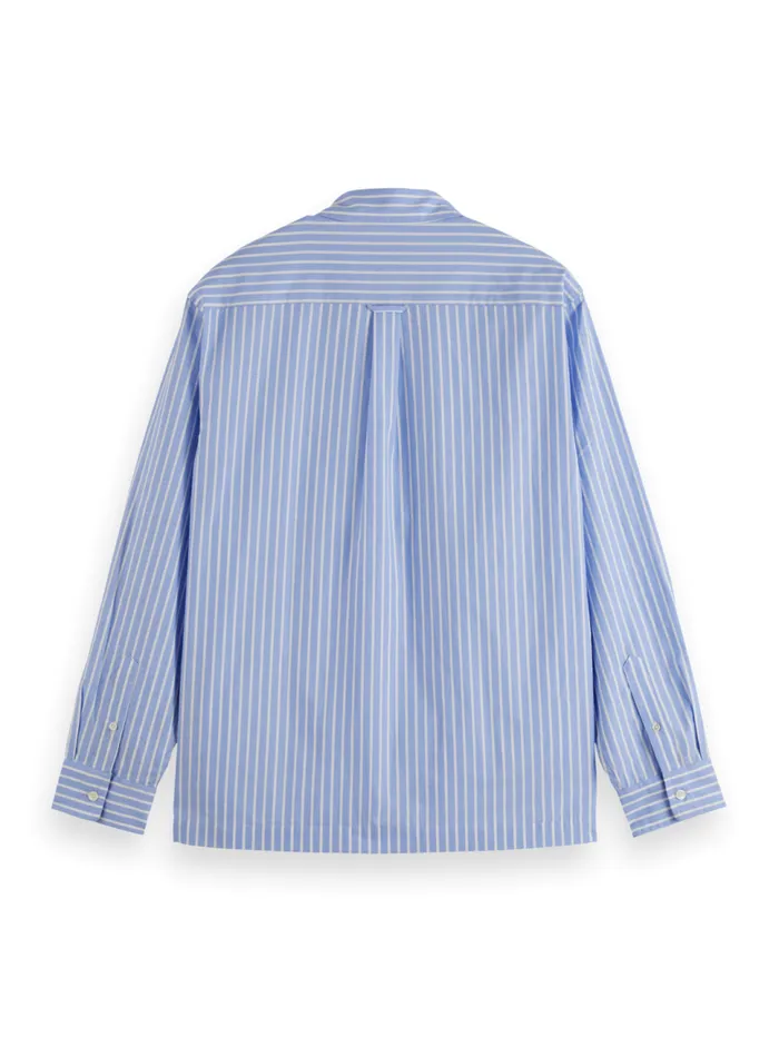 Essential The Free Spirit Peace Bird Poplin Shirt Blue White Stripe Men Scotch and Soda Essentials Essential The Free Spirit Peace Bird Poplin Shirt Blue White Stripe Men Scotch and Soda Essentials