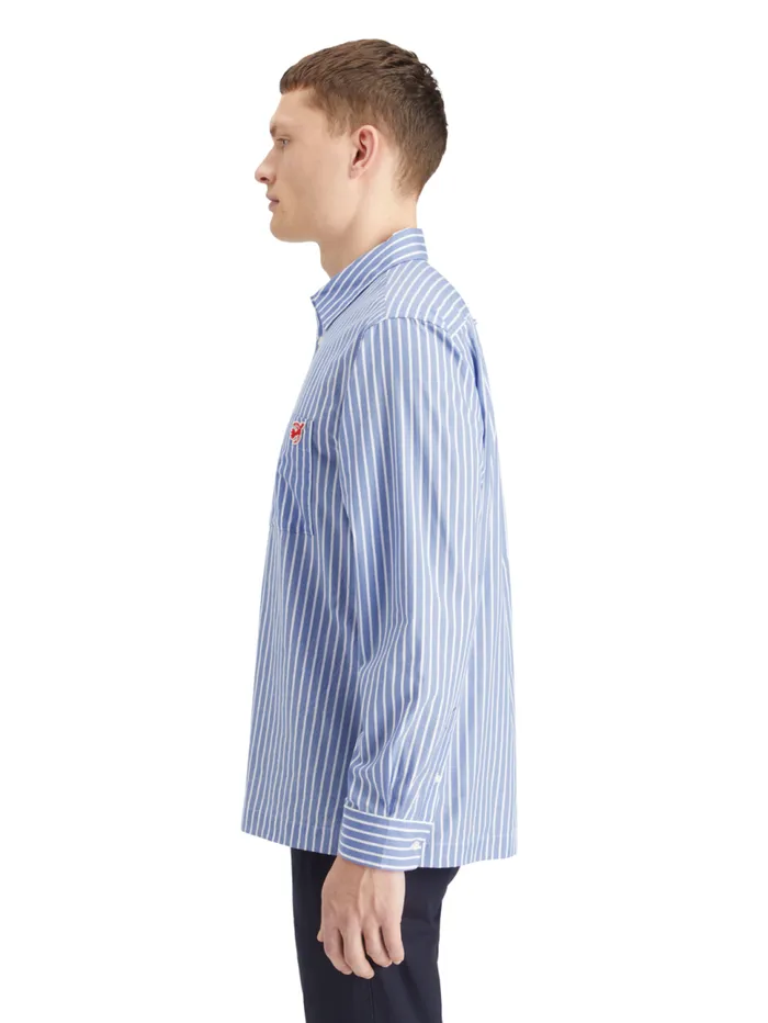 Essential The Free Spirit Peace Bird Poplin Shirt Blue White Stripe Men Scotch and Soda Essentials Essential The Free Spirit Peace Bird Poplin Shirt Blue White Stripe Men Scotch and Soda Essentials