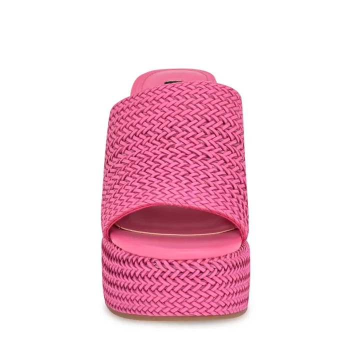 Everie Espadrille Wedge Sandals Pink Women Nine West Wedges Everie Espadrille Wedge Sandals Pink Women Nine West Wedges