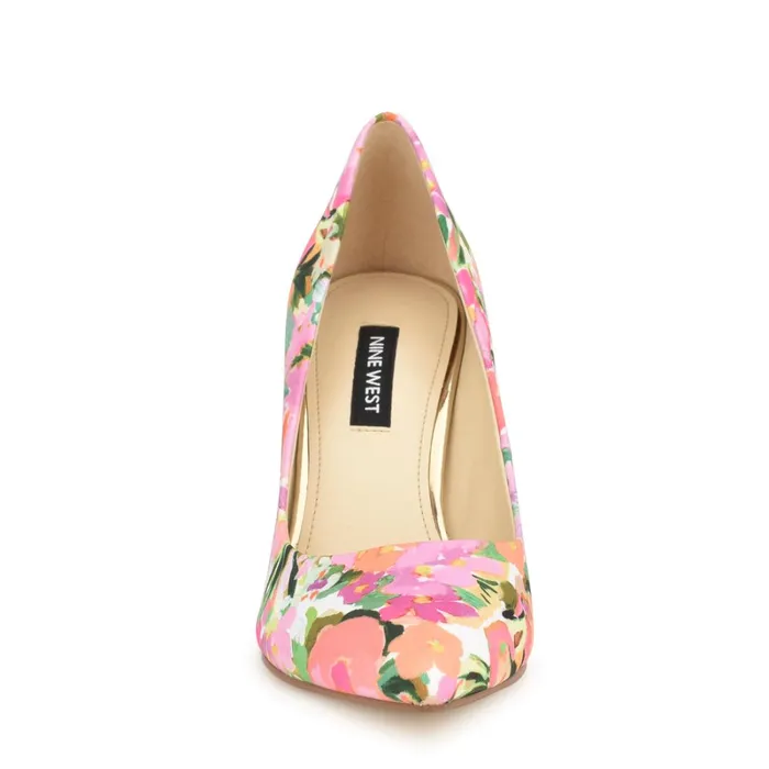 Ezra Pointy Toe Pumps Pink Floral Women Nine West Pumps Ezra Pointy Toe Pumps Pink Floral Women Nine West Pumps