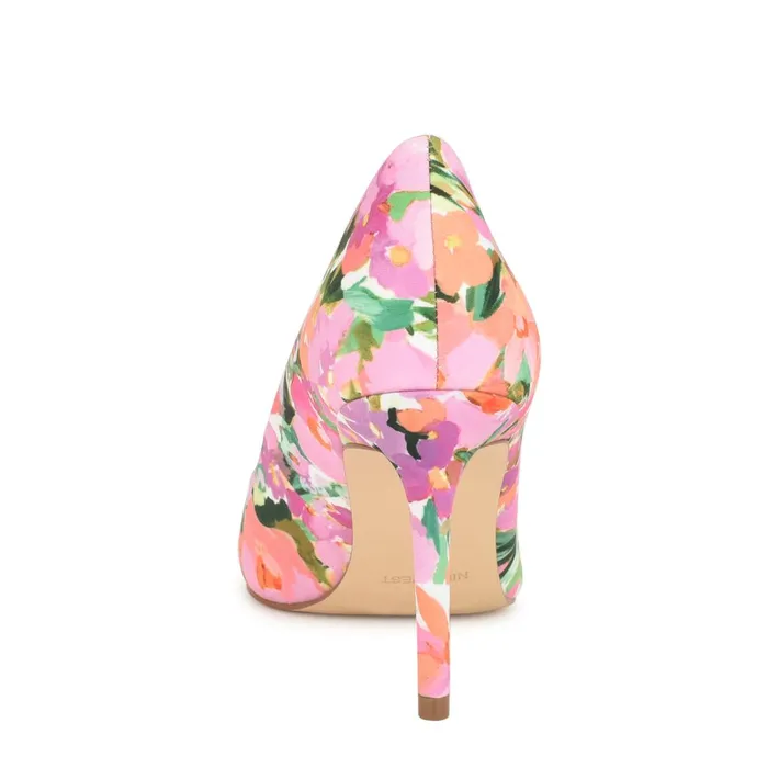 Ezra Pointy Toe Pumps Pink Floral Women Nine West Pumps Ezra Pointy Toe Pumps Pink Floral Women Nine West Pumps
