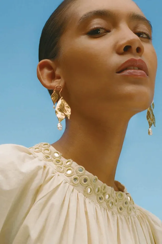 Falling Leaf Earrings White Pearl Women Chan Luu Earrings