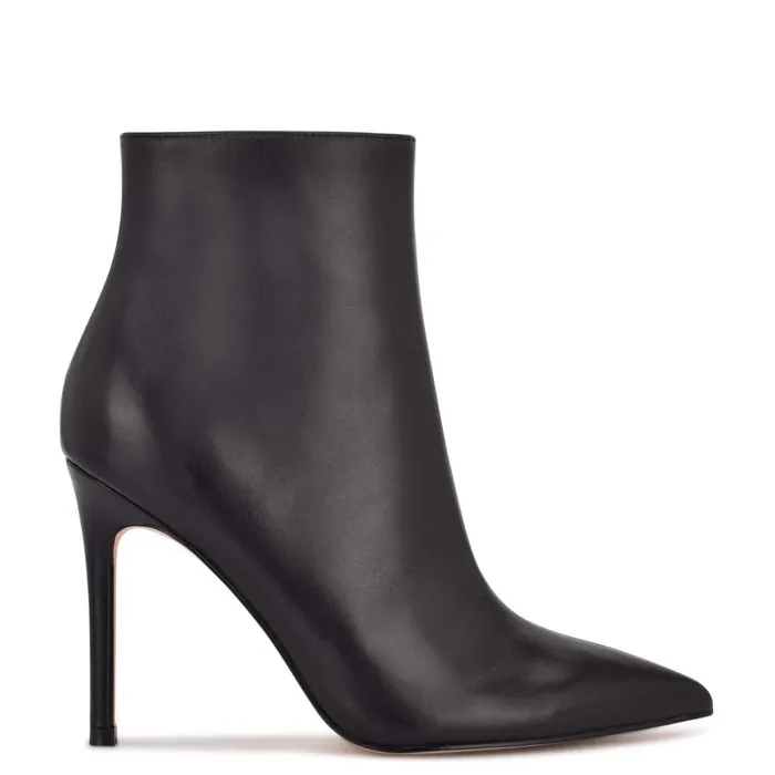 Farrah Dress Booties Black Leather Women Nine West Boots and Booties