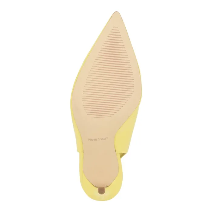 Feather Pointy Toe Slingback Pumps Yellow Patent Women Nine West High Feather Pointy Toe Slingback Pumps Yellow Patent Women Nine West High