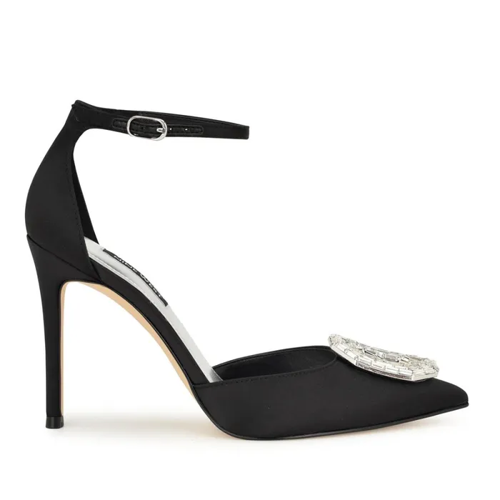 Felishe Pointy Toe Ankle Strap Pumps Blackblack Women Nine West Pumps