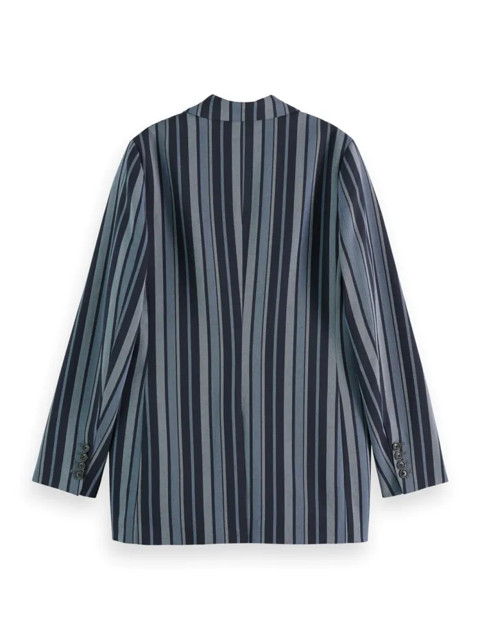Fitted Double Breasted Striped Blazer Blue School Stripe Women Scotch and Soda Blazers Fitted Double Breasted Striped Blazer Blue School Stripe Women Scotch and Soda Blazers