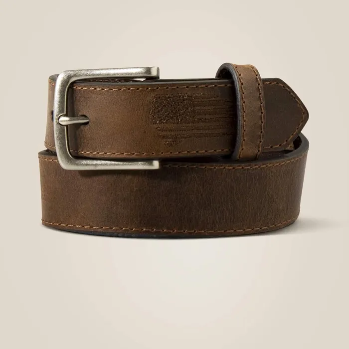 Flag Shield Belt Brown Kids Ariat Belts