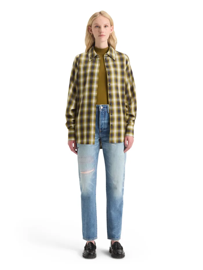 FLANNEL SHIRT Olive Check Women Scotch and Soda Blouses and Shirts
