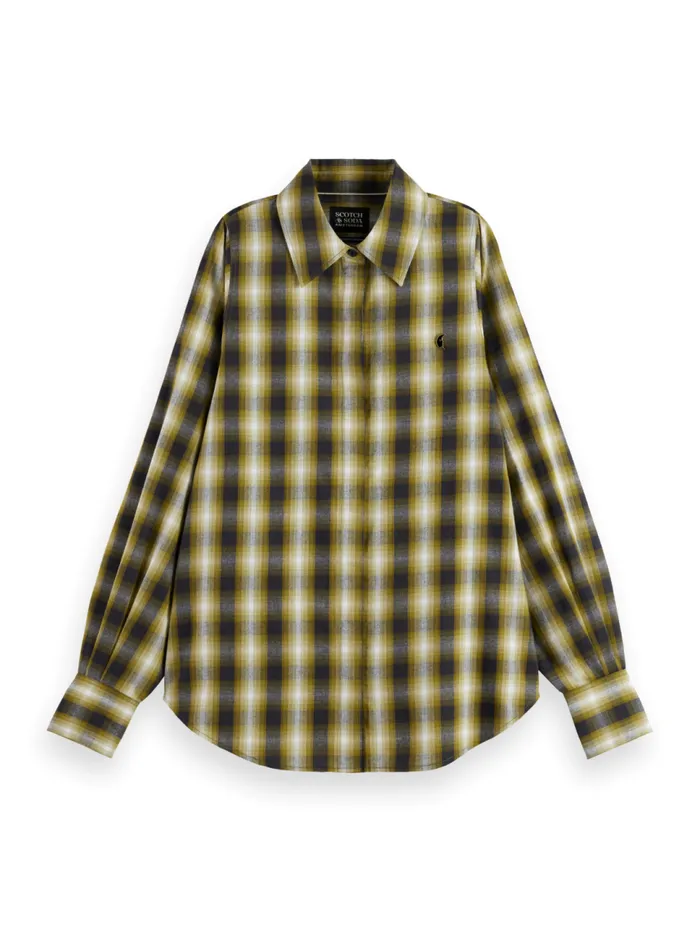 FLANNEL SHIRT Olive Check Women Scotch and Soda Blouses and Shirts