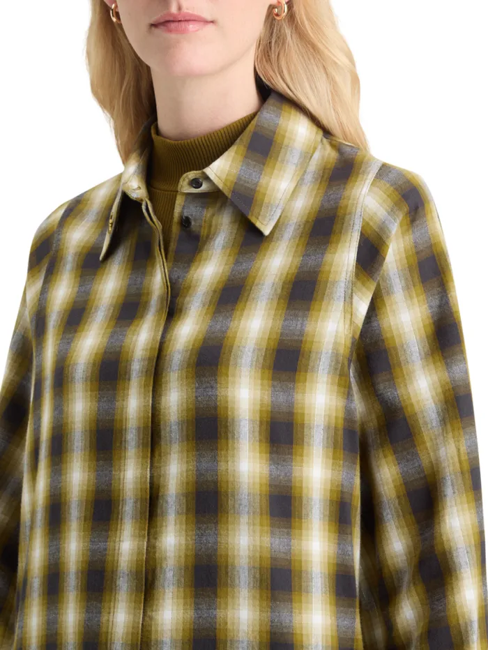 FLANNEL SHIRT Olive Check Women Scotch and Soda Blouses and Shirts