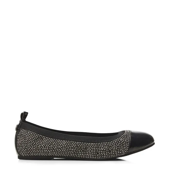 Flat And Ballerina Shoes Women Moda In Pelle Fliccy Black Textile