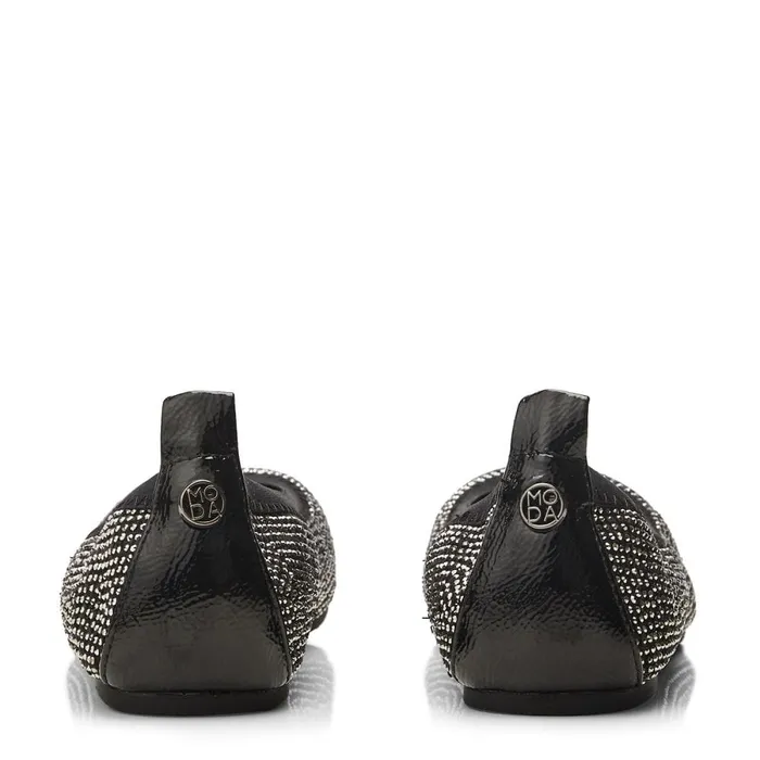 Flat And Ballerina Shoes Women Moda In Pelle Fliccy Black Textile