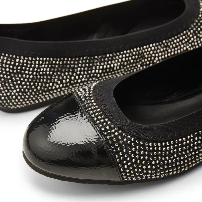 Flat And Ballerina Shoes Women Moda In Pelle Fliccy Black Textile