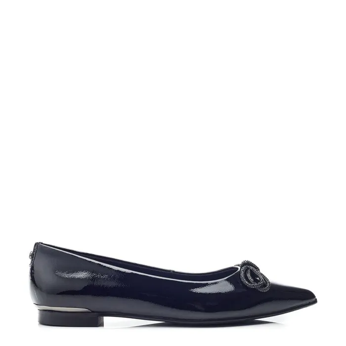 Flat And Ballerina Shoes Women Moda In Pelle Hermionee Black Patent Leather