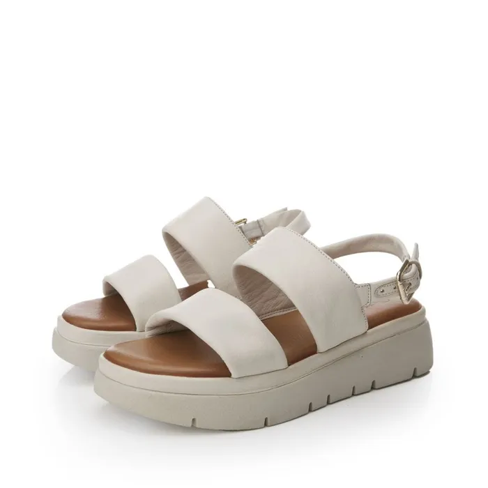 Flatform Sandals Women Moda In Pelle Netty Off White Leather