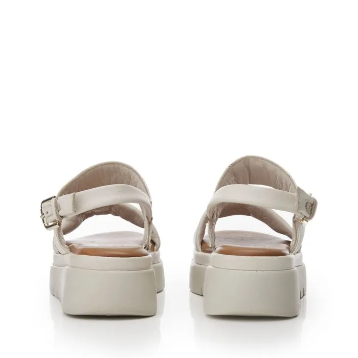 Flatform Sandals Women Moda In Pelle Netty Off White Leather