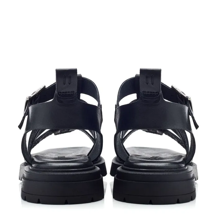 Flatform Sandals Women Moda In Pelle Shoon Sh Inshore Black Leather