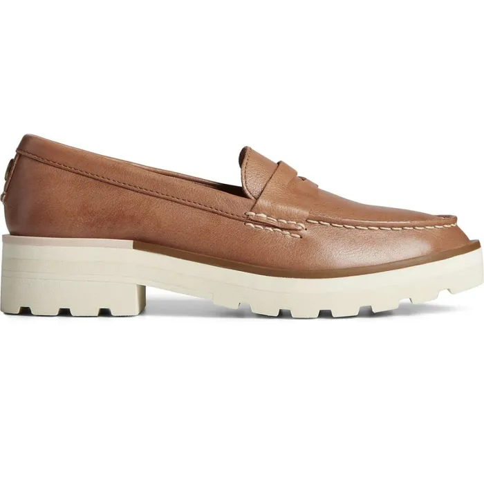 Flats and Loafers Women Sperry Lug Penny Loafer Tan