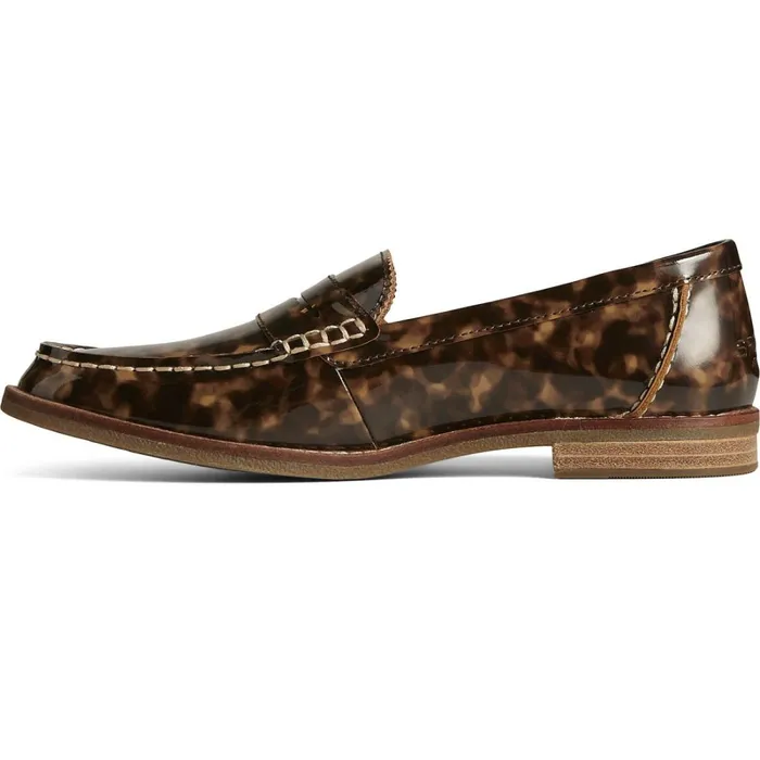 Flats and Loafers Women Sperry Seaport Penny Tortoise Leather Loafer Brown Flats and Loafers Women Sperry Seaport Penny Tortoise Leather Loafer Brown