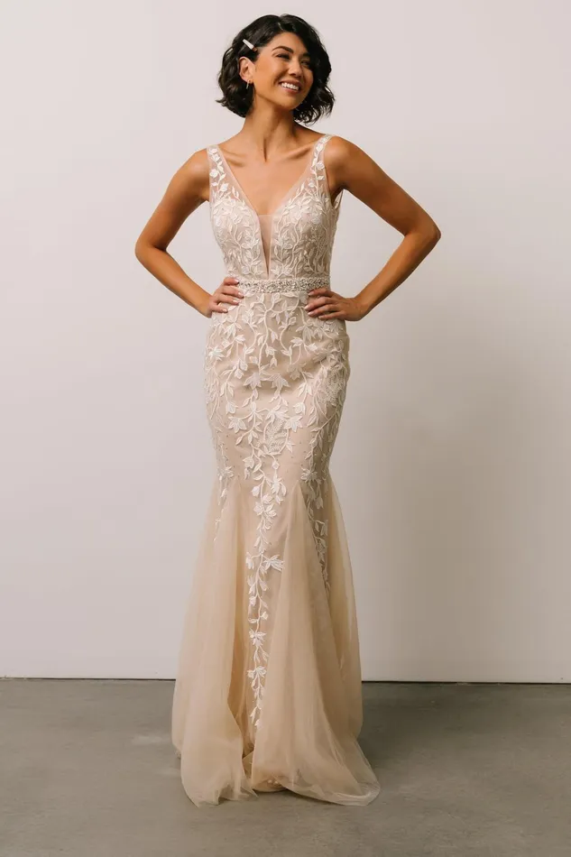 Fleurette Bridal Gown Beige Ivory Women Baltic Born Bridal Fleurette Bridal Gown Beige Ivory Women Baltic Born Bridal